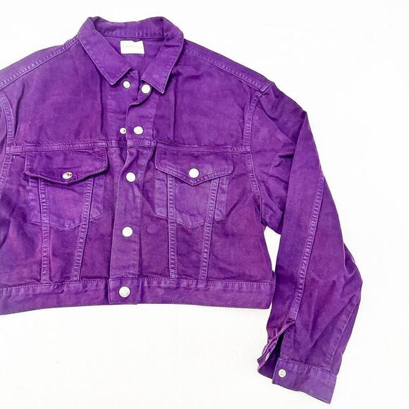 Simon Miller Purple Denim Jacket Button Down SZ2 - Picture 4 of 6